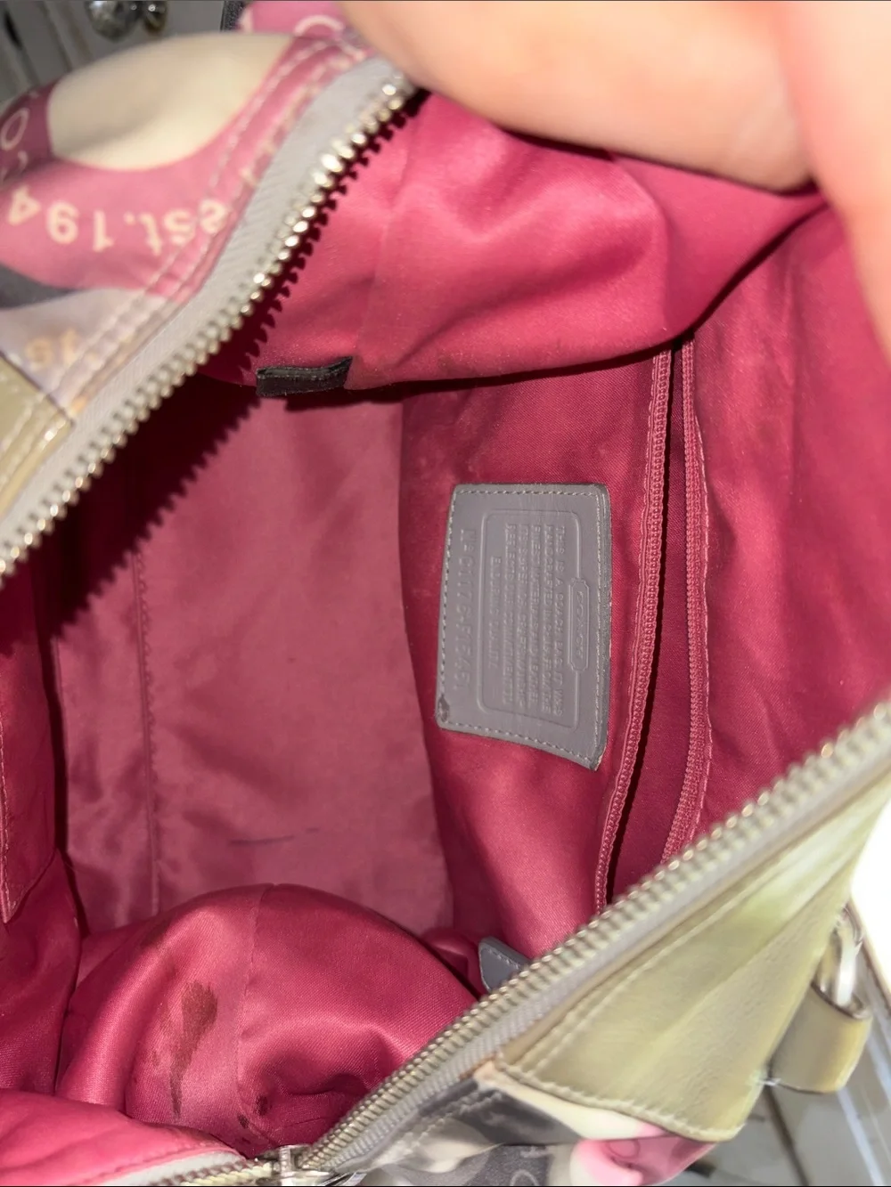 Coach No. C1176-F15451 Ashley Satchel pink and grey with matching pink wallet - Picture 6 of 11